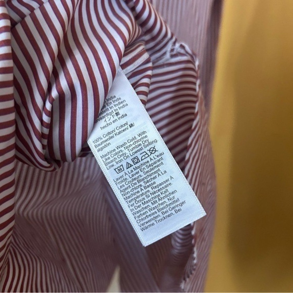 J. Crew Red and White Striped Button-Down Shirt - Picture 6 of 7